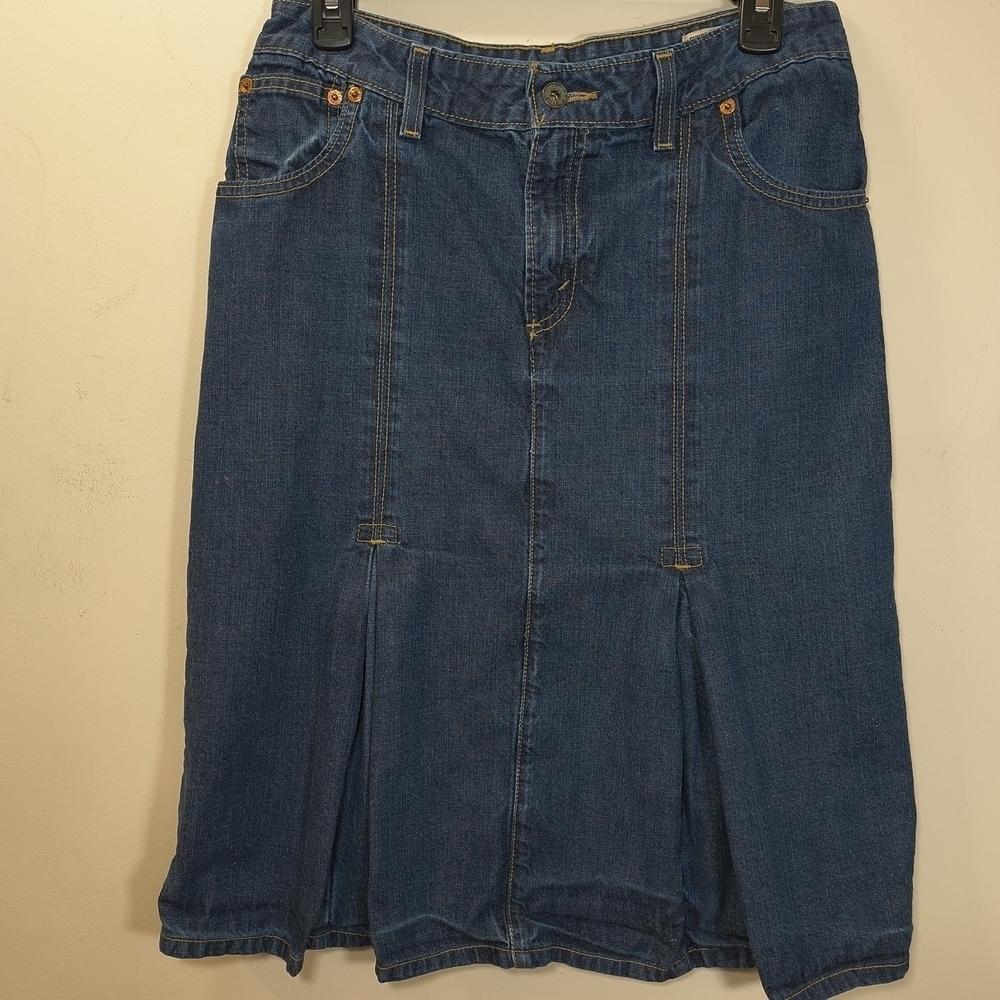 Levi's Women's Pleated Blue Denim Skirt Size See Measurements